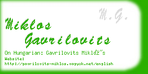 miklos gavrilovits business card